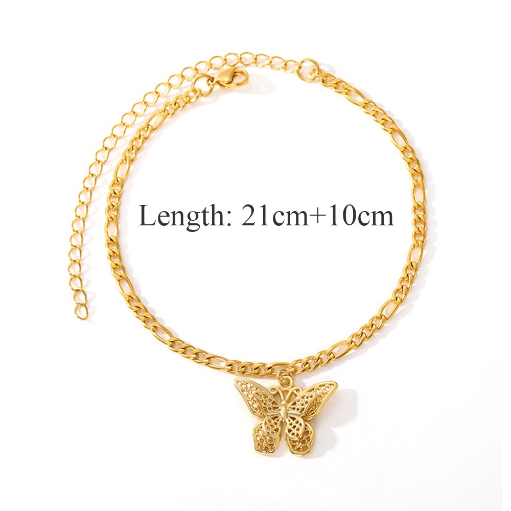 Beadsnice Stainless Steel Butterfly Bracelet Bohemian Women Jewelry Butterfly Pendant Bracelet