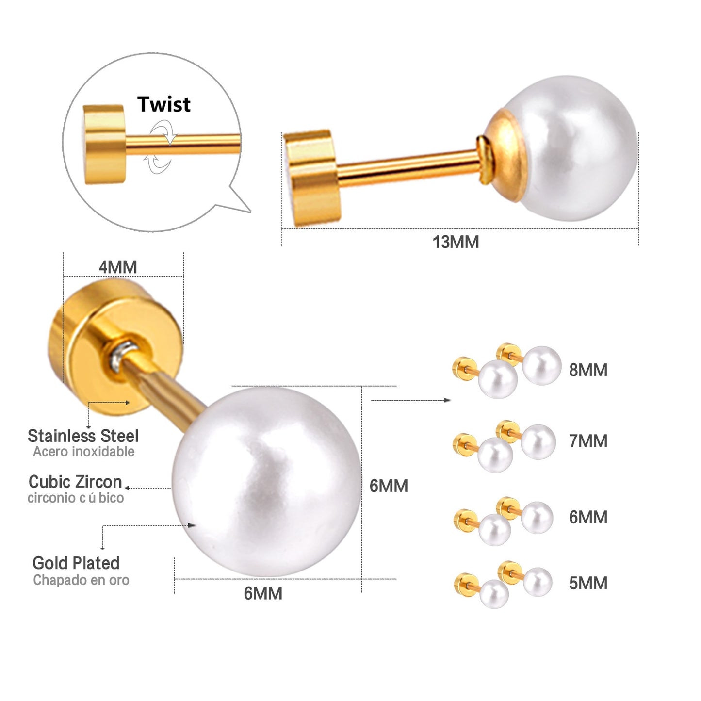 My Dear Pear Pearl l Stud Earring
