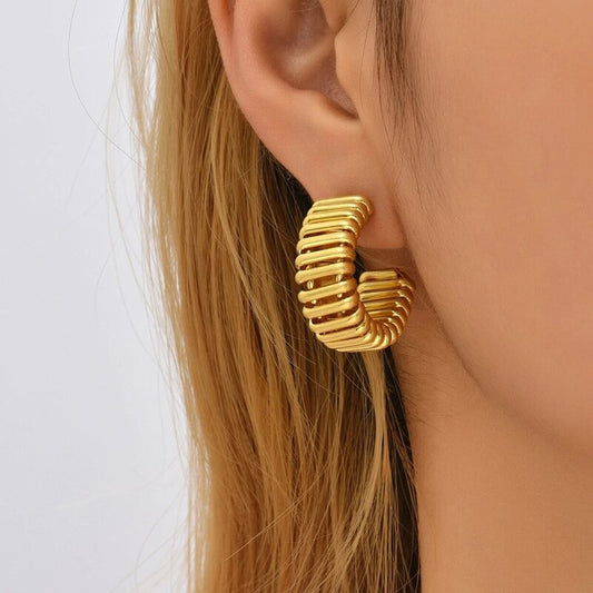 Fiery French Hoops l Earring